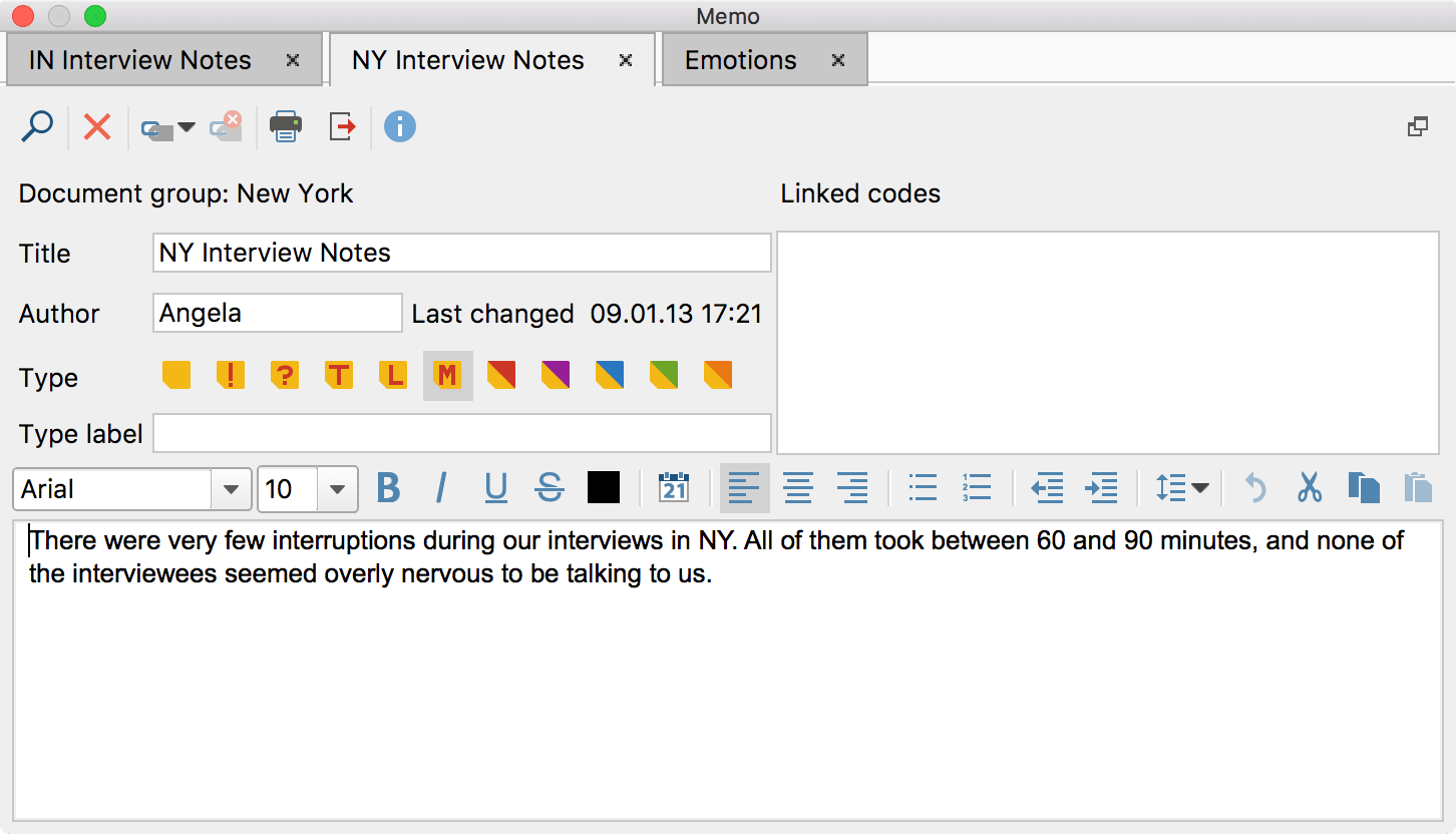Multiple open Memos in Tab display Multiple open Memos in Tab display