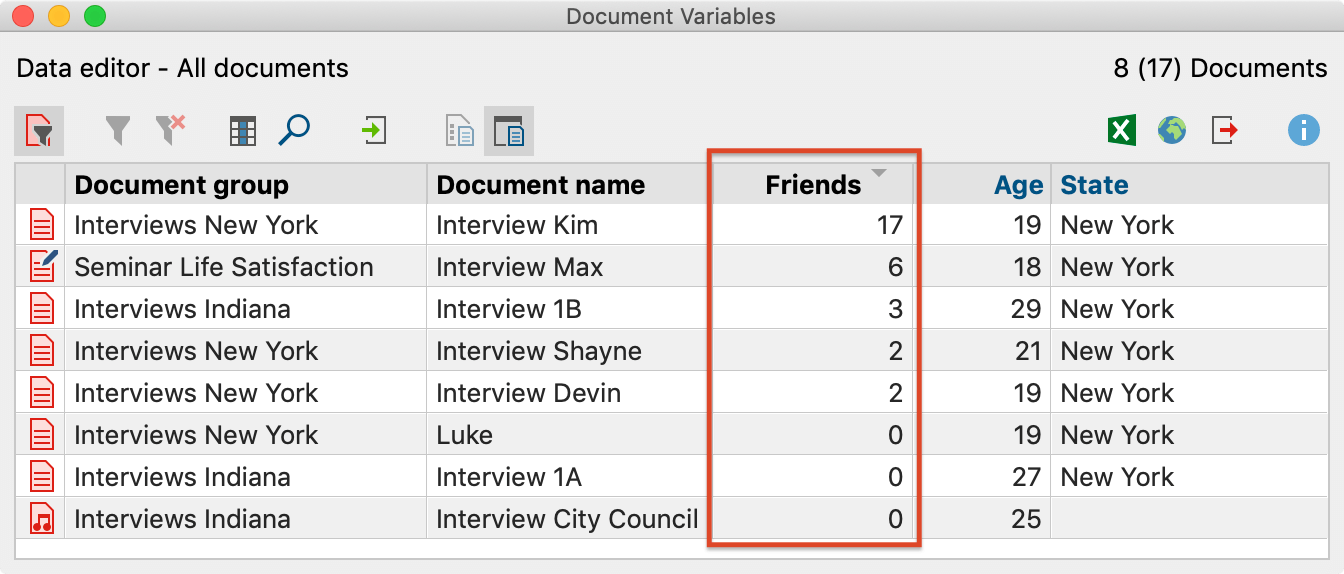 Code ”Friends” converted to a document variable Code ”Friends” converted to a document variable