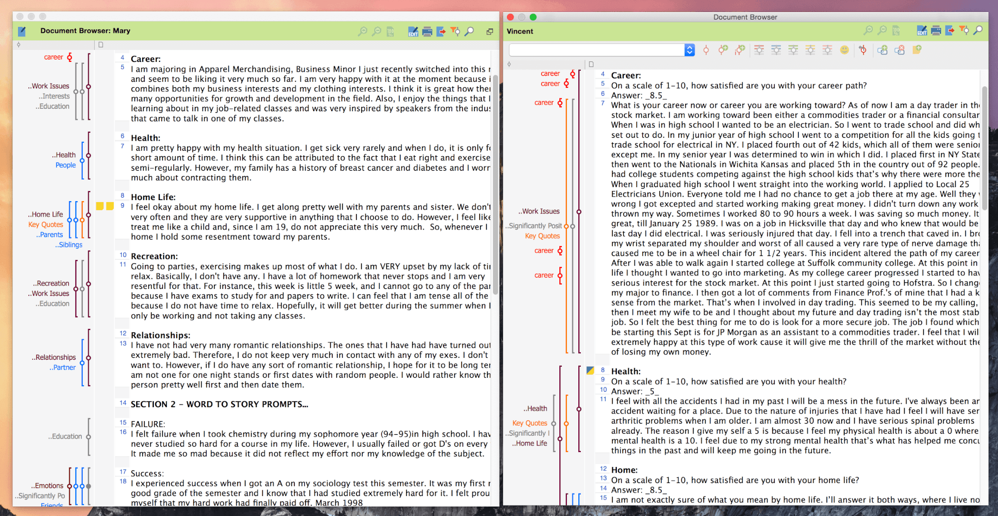 Open a document in the second document browser with MAXQDA