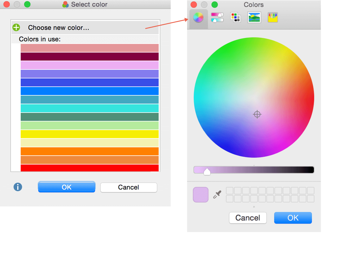 Select color