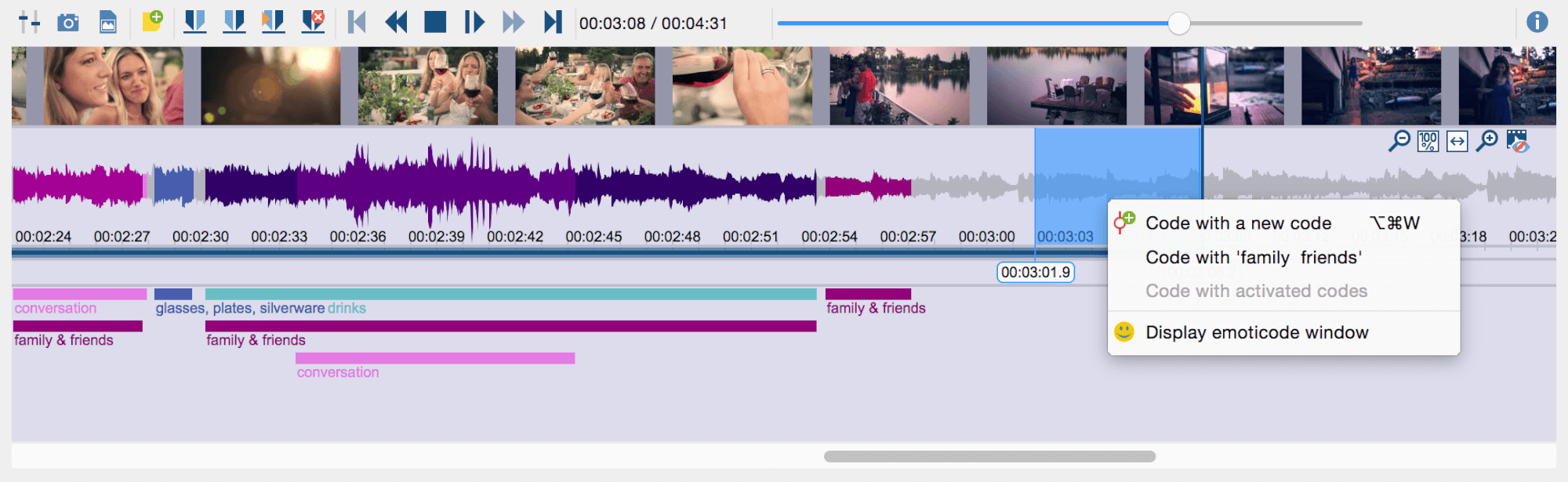 Code video files in MAXQDA