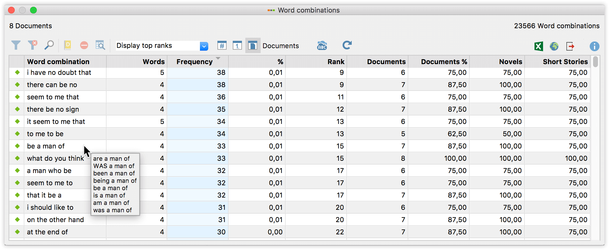 Word combinations MAXQDA Plus